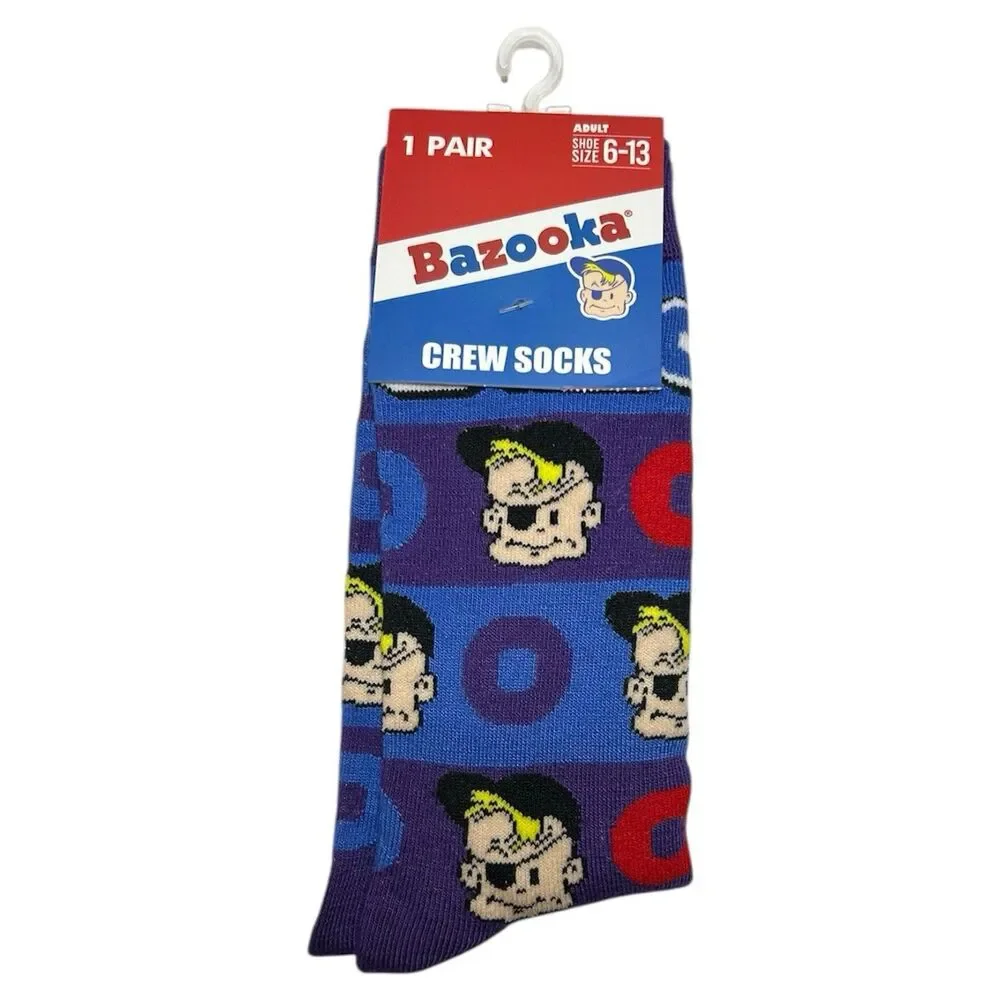 Bazooka Novelty Crew Socks Adult Set Size 6-13